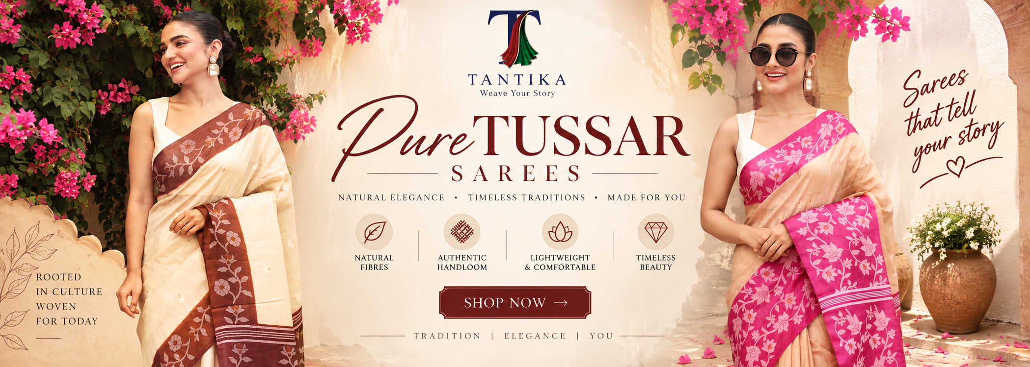 Pure Tasar sarees — natural elegance, timeless traditions