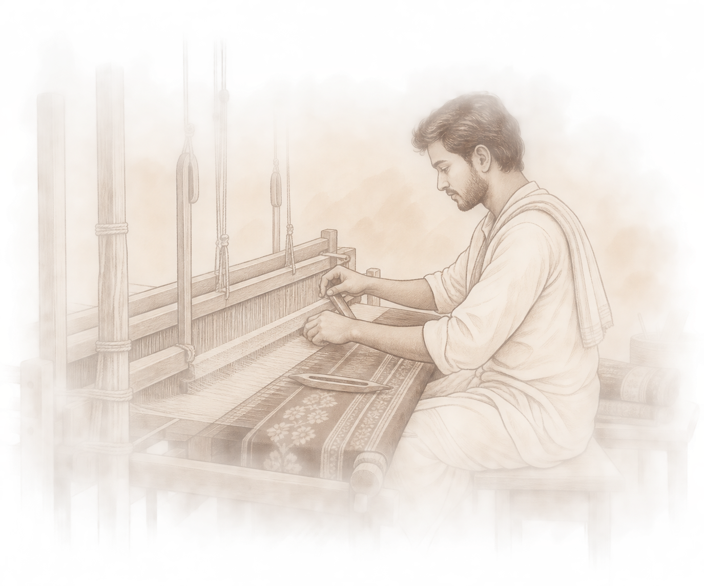 Traditional weaver illustration
