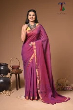 Tulika mull Cotton sequence  handloom Saree - Image 2
