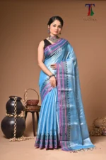 Svarna tissue cotton handloom Saree - Image 2