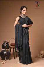 Black diamond Chumki Cotton Saree - Image 2