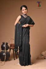 Black diamond Chumki Cotton Saree - Image 4