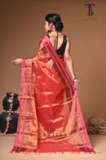 Pari tissue cotton handloom Saree - Image 6