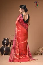 Pari tissue cotton handloom Saree - Image 5