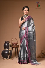 Nandi tissue cotton handloom Saree - Image 2