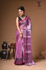 Varna tissue cotton handloom Saree - Image 2