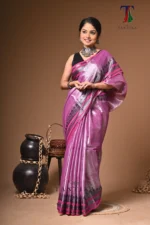 Varna tissue cotton handloom Saree - Image 4