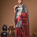 Charulata tissue cotton handloom Saree