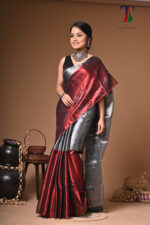 Charulata tissue cotton handloom Saree - Image 3