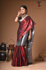 Charulata tissue cotton handloom Saree - Image 5