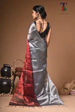 Charulata tissue cotton handloom Saree - Image 6