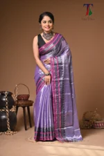 Misti tissue cotton handloom Saree - Image 3