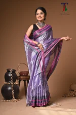 Misti tissue cotton handloom Saree - Image 4