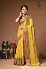 Rangila tissue cotton handloom Saree - Image 2