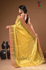 Rangila tissue cotton handloom Saree - Image 5