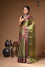 Komal tissue cotton handloom Saree - Image 2