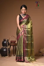 Komal tissue cotton handloom Saree - Image 3