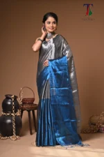 Pakhi tissue cotton handloom Saree - Image 3