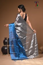 Pakhi tissue cotton handloom Saree - Image 6