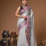 Moonlight tissue cotton handloom Saree