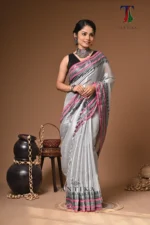 Moonlight tissue cotton handloom Saree - Image 4