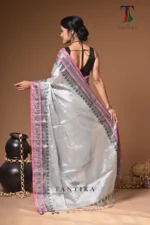 Moonlight tissue cotton handloom Saree - Image 6