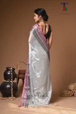 Moonlight tissue cotton handloom Saree - Image 5