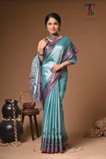 Chamkila tissue cotton handloom Saree - Image 4
