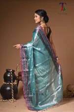 Chamkila tissue cotton handloom Saree - Image 6