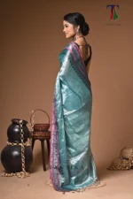 Chamkila tissue cotton handloom Saree - Image 5