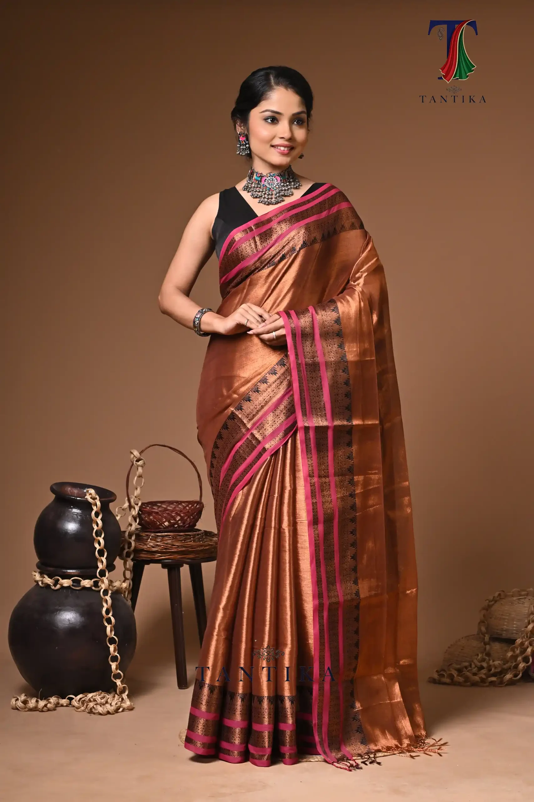 LPS_0798 Raha tissue cotton handloom Saree - Image 1