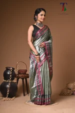Suti tissue cotton handloom Saree - Image 4