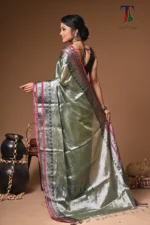 Suti tissue cotton handloom Saree - Image 6