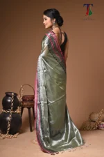Suti tissue cotton handloom Saree - Image 5