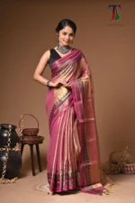 Sancha tissue cotton handloom Saree - Image 2