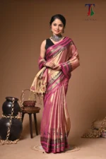 Sancha tissue cotton handloom Saree - Image 4
