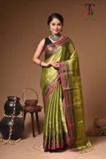 Sundariya tissue cotton handloom Saree - Image 3