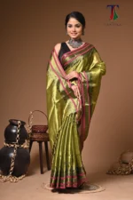 Sundariya tissue cotton handloom Saree - Image 4