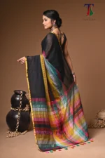 Rainbow mull Cotton  handloom Saree - Image 6