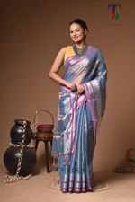 Premika tissue cotton handloom Saree - Image 4