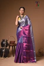 Sunehri tissue cotton handloom Saree