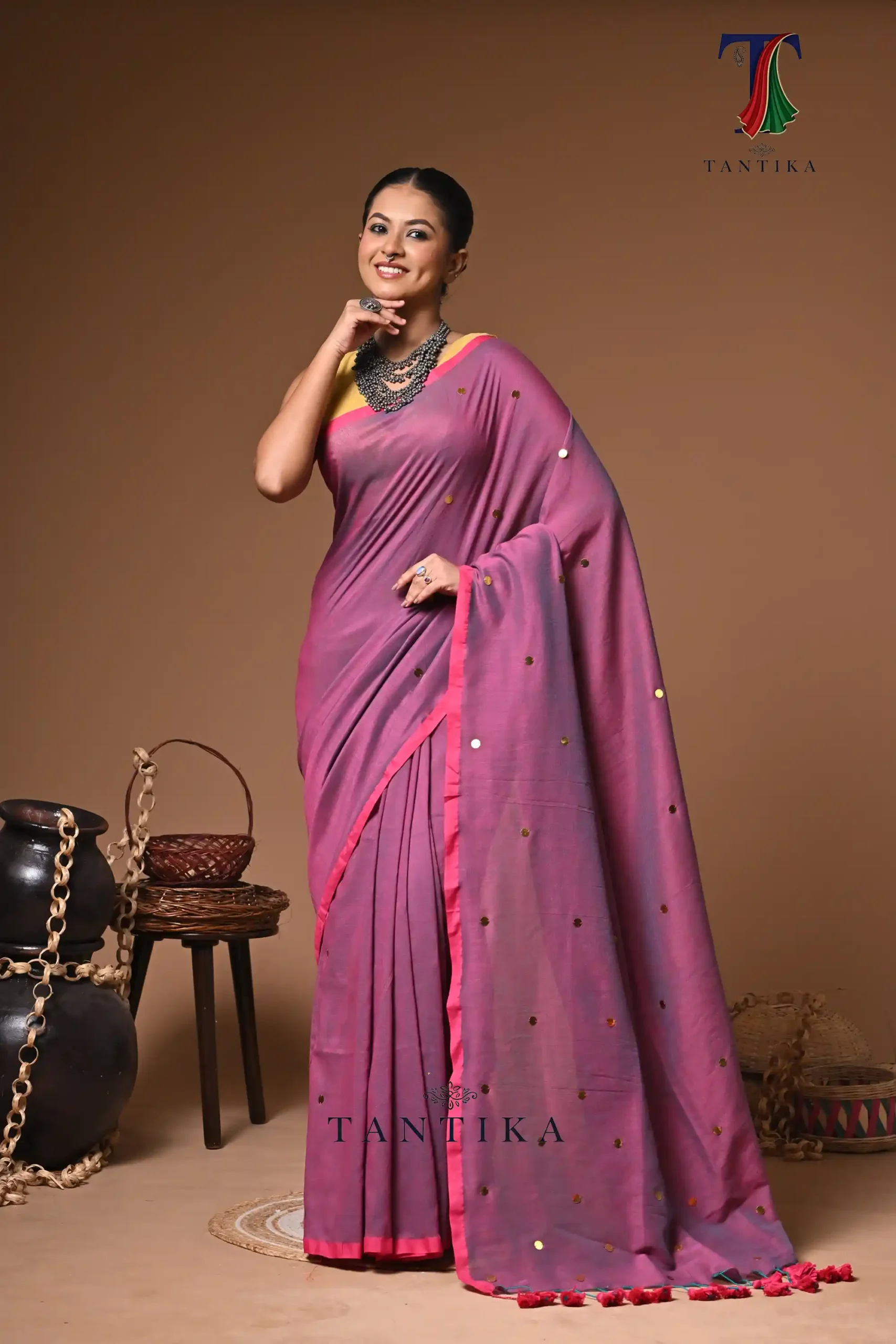 LPS_0909 Reshmi Chumki Cotton Saree - Image 1