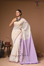 Gajrita mull Cotton handloom Saree - Image 2