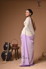 Gajrita mull Cotton handloom Saree - Image 5
