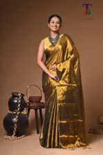 Sahi Gold Tissue Cotton Handloom Saree - Image 3