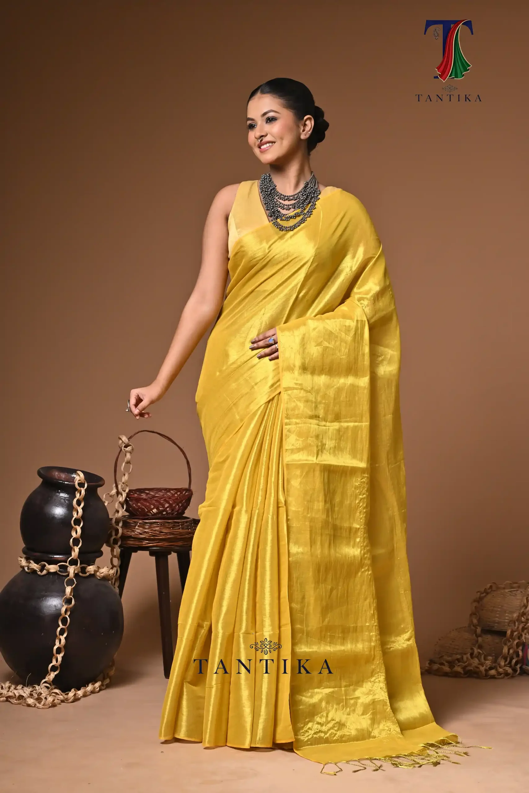 LPS_1016 Roddur tissue cotton handloom Saree - Image 1