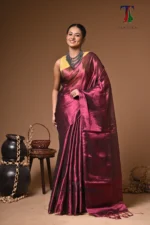 Shana tissue cotton handloom Saree - Image 2