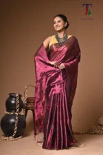 Shana tissue cotton handloom Saree - Image 3