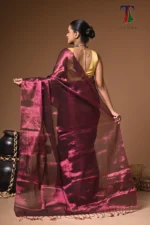 Shana tissue cotton handloom Saree - Image 5