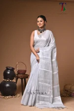 Mohini tissue cotton handloom Saree - Image 2